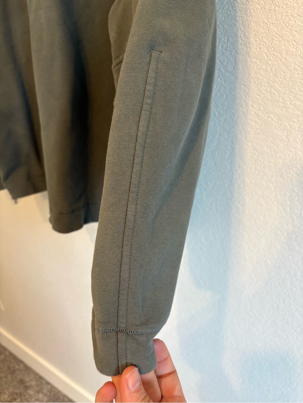 Lululemon Olive Green Zip Sleeve Pullover Sweatshirt Crewneck Oversized - Picture 8 of 12